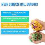 KELZ KIDZ Quality & Durable Medium (2.5 Inch) Spiky Mesh Squishy Balls with Exclusive Sewn Mesh! (Multi, 12 Pack)