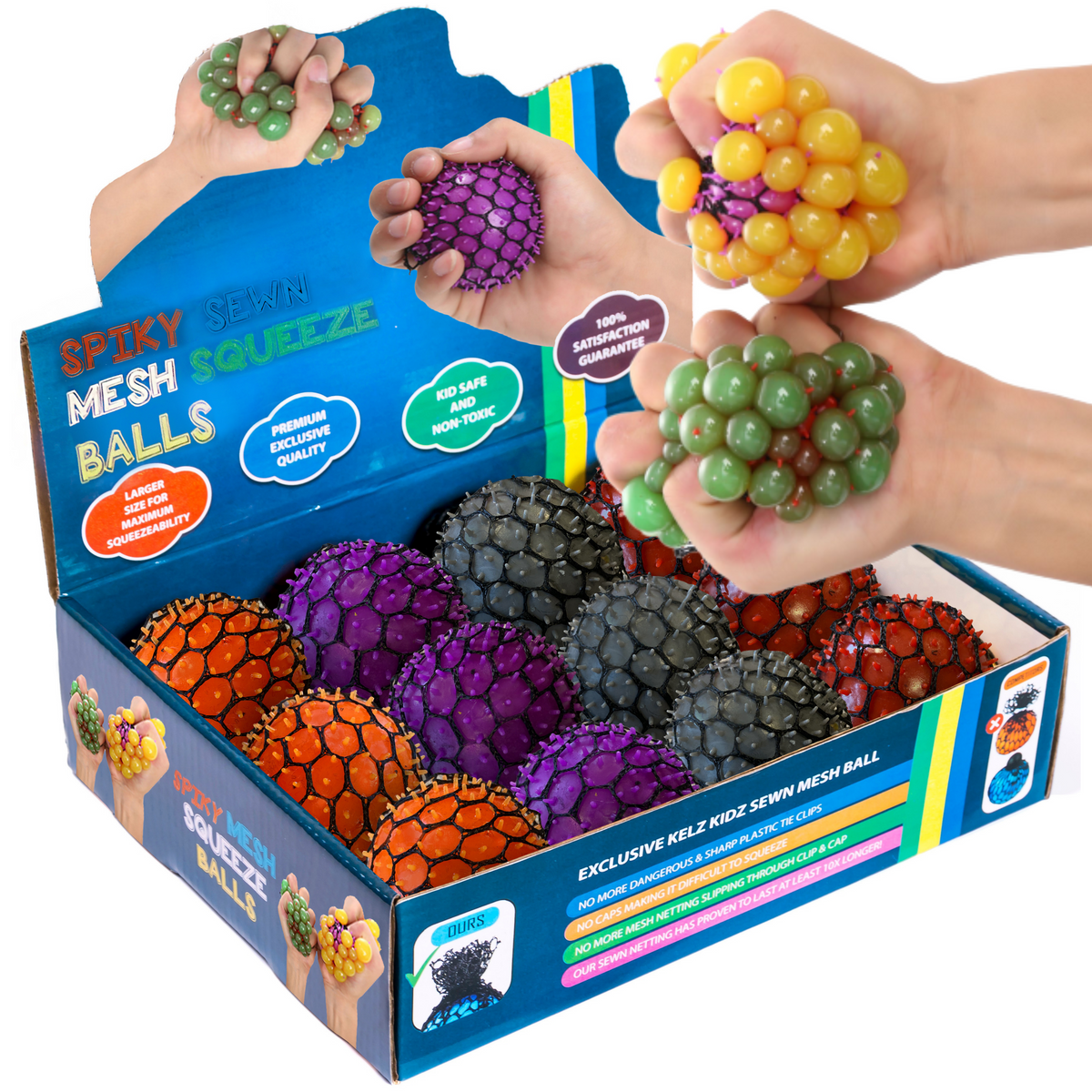 KELZ KIDZ Quality & Durable Medium (2.5 Inch) Spiky Mesh