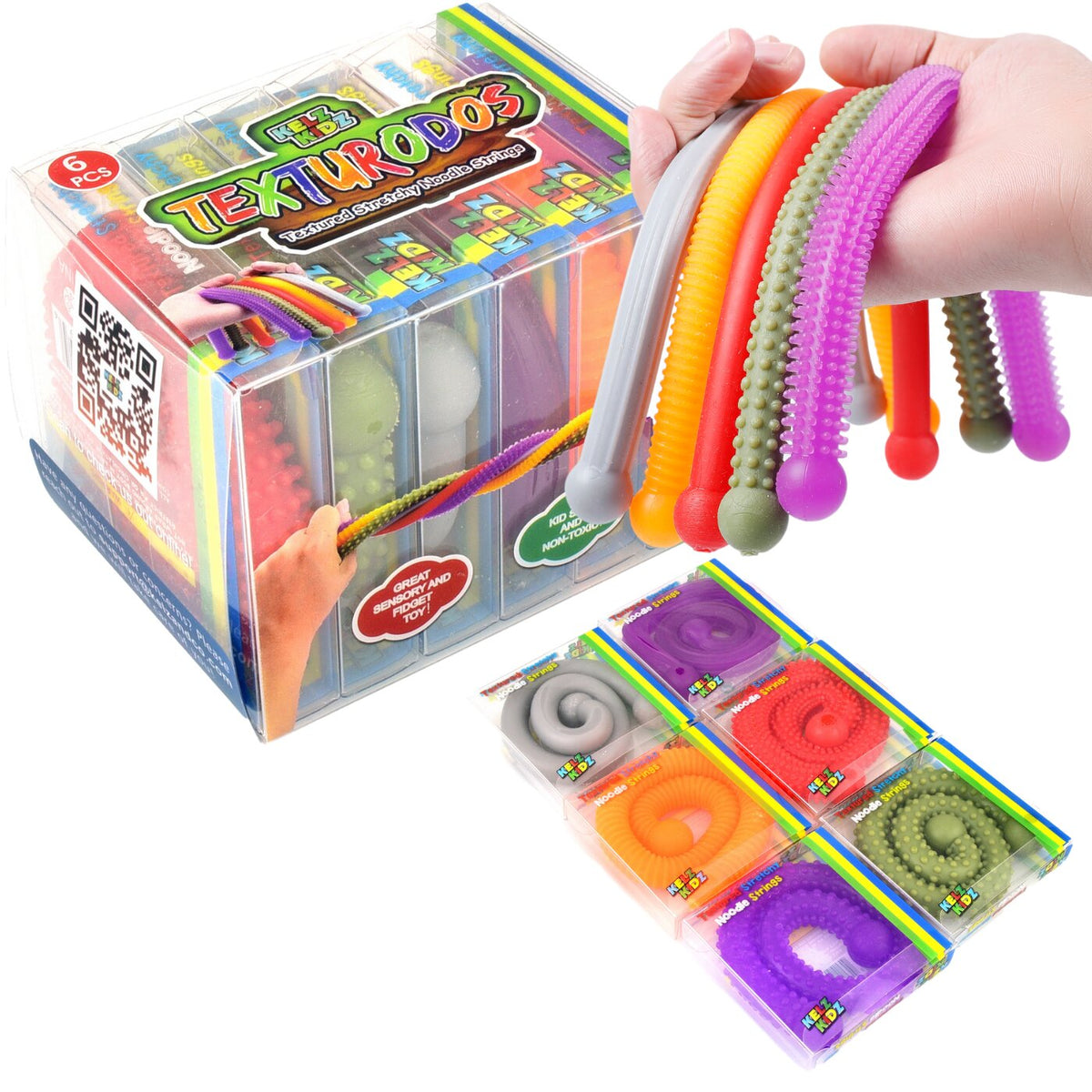 KELZ KIDZ TEXTURODOS Textured Stretchy Fidget Noodles