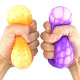 KELZ KIDZ Texturodos Textured Pull and Stretch Sensory Bin Stress Balls (4 Pack) - Great Therapeutic Toy for People with Anxiety Disorders