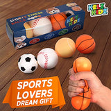 Sports Stress Squishy Balls for Fun and Therapeutic Hand Exercise - Great Sport Lovers Gift Idea and Toy Party Favor! (Sports Stress Balls (4 Pack))