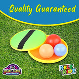 KELZ KIDZ Premium Exclusive Wacky Tacky Toss and Catch Sticky Balls and Paddle Toy - Great Backyard or Beach Game!