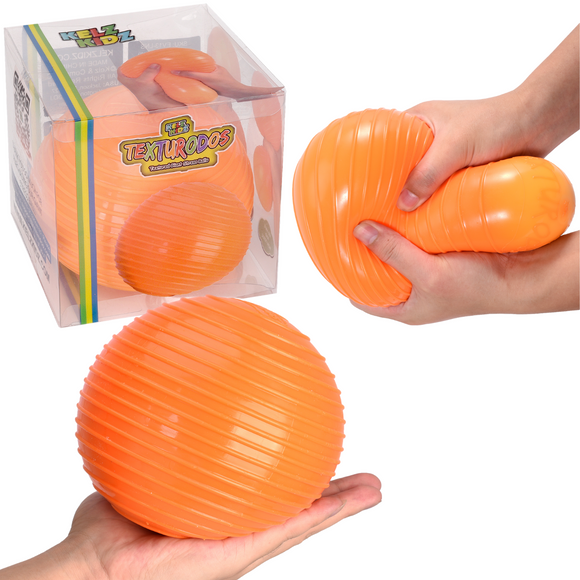 Giant Satisfying and Fun Jumbo Textured Squishy Stress Ball for Kids and Adults with Therapy and Sensory Needs! (Lines)  CASE OF 16