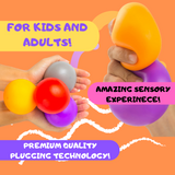 KELZ KIDZ Durable Pull and Stretch Stress Squeeze Ball - Great and Fun Squishy Party Favor Fidget Toy - Excellent Sensory Relief for Tension and Anxiety (12 Pack) CASE OF 10 PACKS