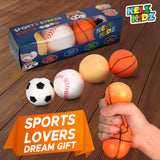 Sports Stress Squishy Balls for Fun and Therapeutic Hand Exercise - Great Sport Lovers Gift Idea and Toy Party Favor! (4 Pack) CASE OF 30 PACKS
